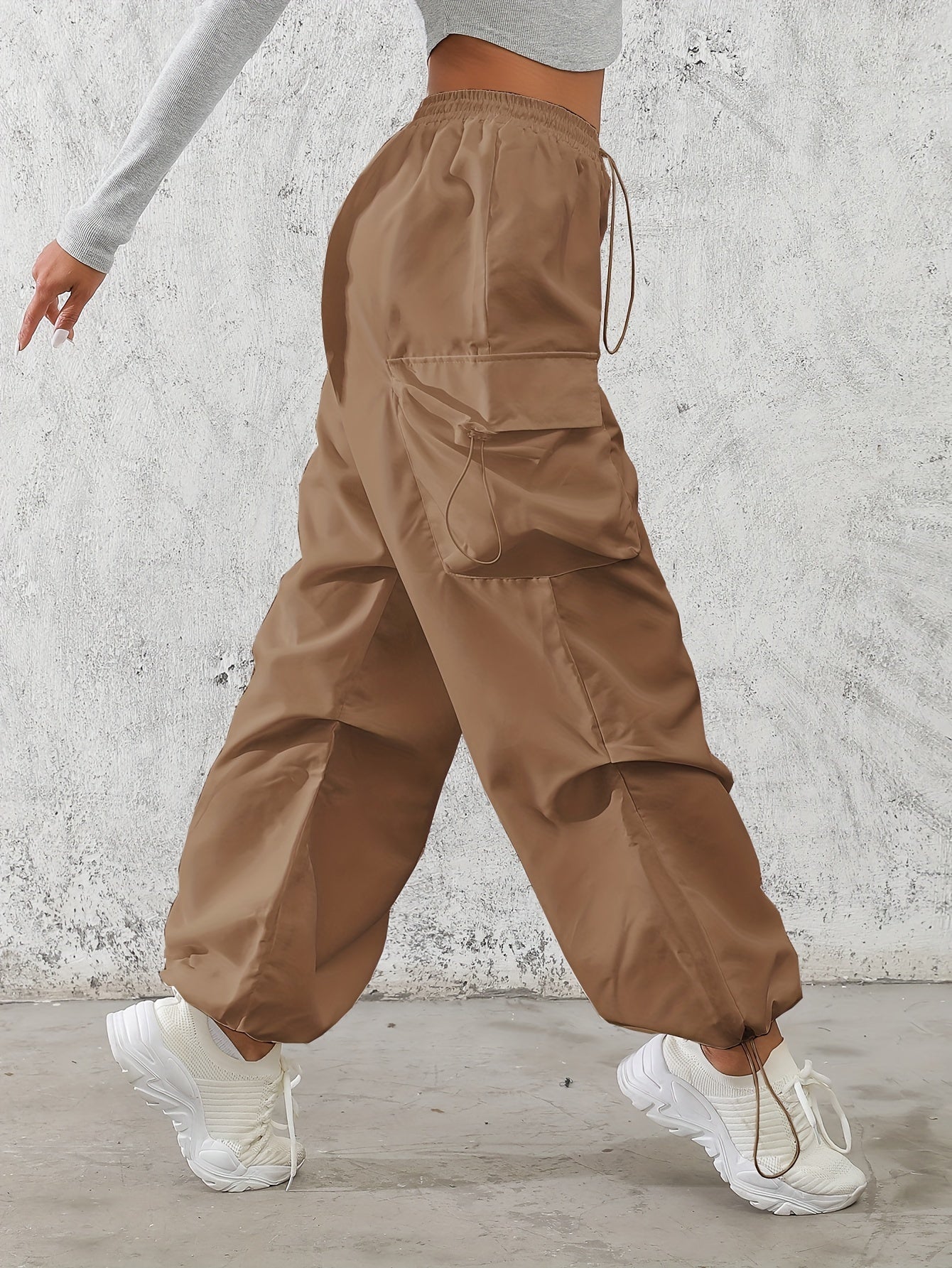Women's Cargo Pants Polyester Drawstring Waist All-Season Casual Elegant
