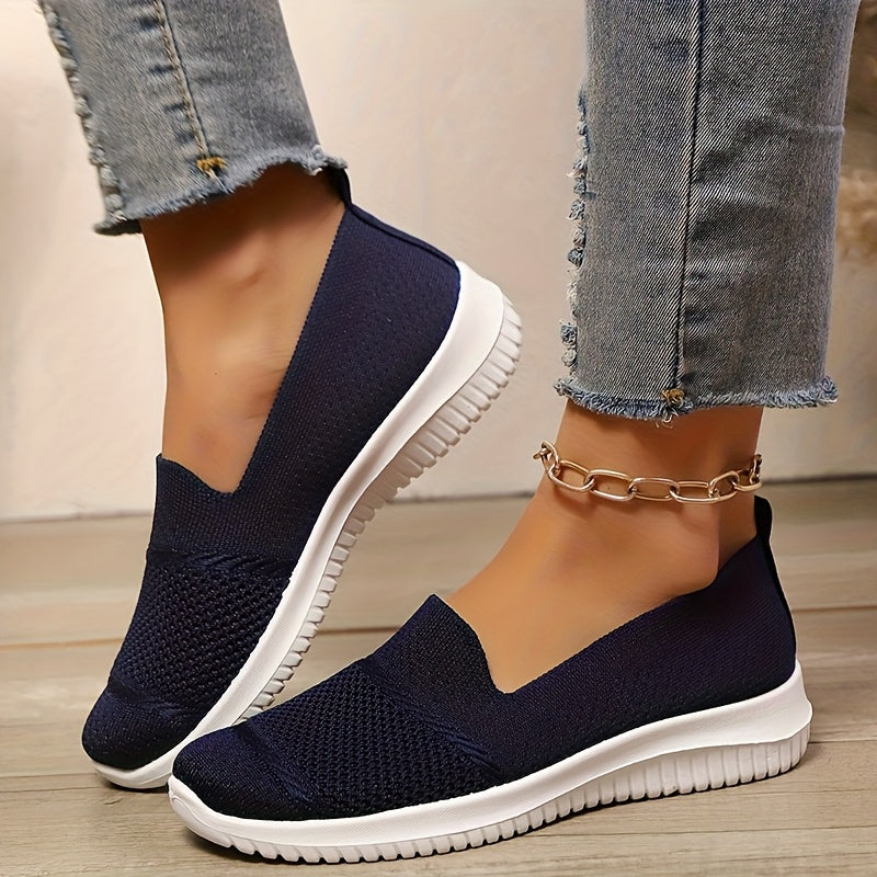 Zapatillas casuales para mujer sin cordones, ligeras y transpirables, zapatos planos