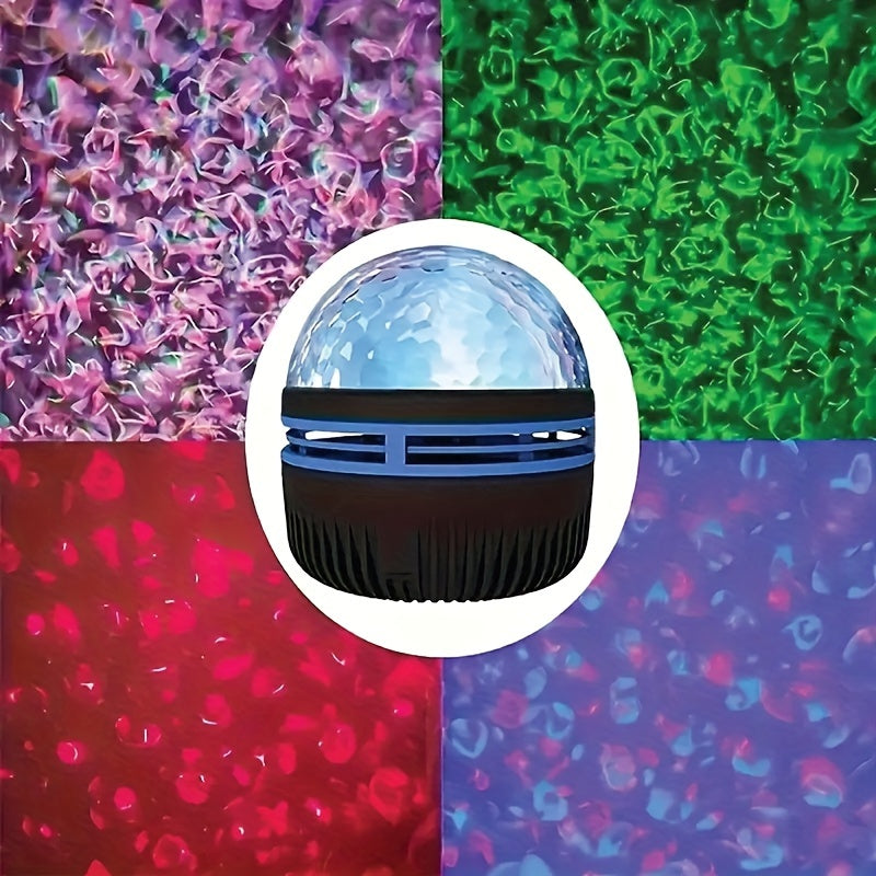 Luz nocturna LED con efecto de ondas de agua, alimentada por USB para dormitorio, sala de juegos y decoración de jardín