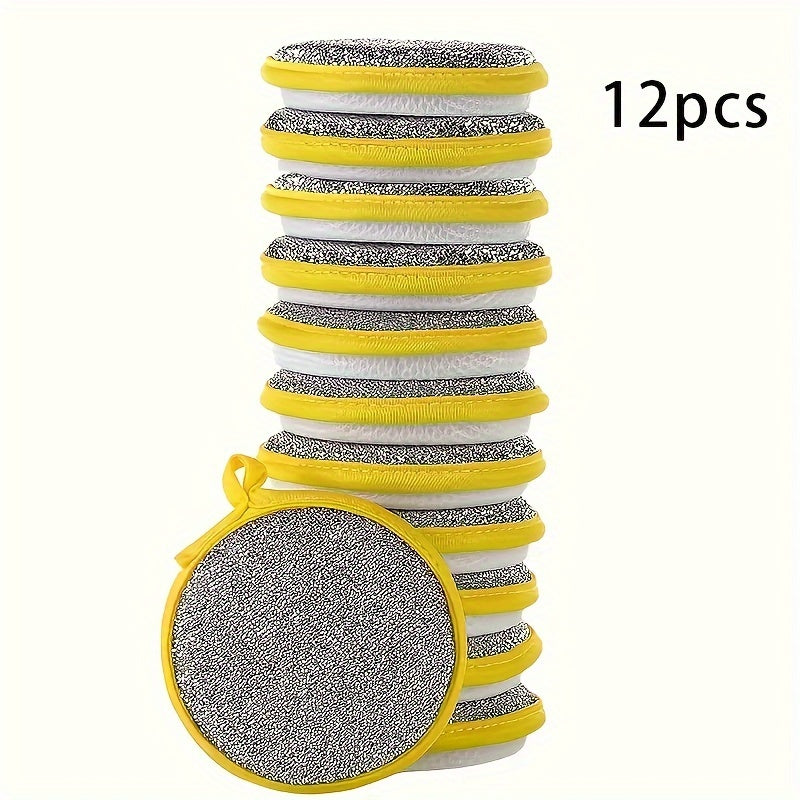 Set of 10/12 Antibacterial Kitchen Scrub Sponges Reusable Non-Scratch Cleaning Pads