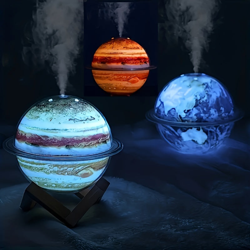 330ml Jupiter-Inspired USB Humidifier with LED Night Light for Aromatherapy and Home Decor