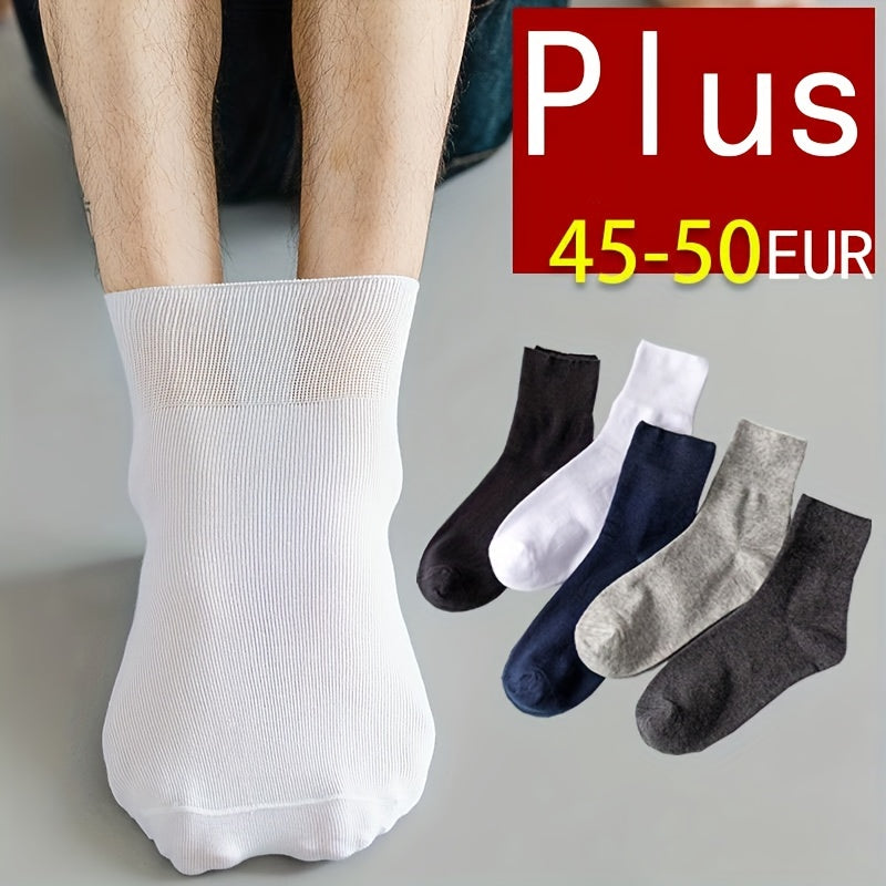 Men's Crew Socks Breathable Cotton Blend Plain Color Spring Autumn EUR 39-50