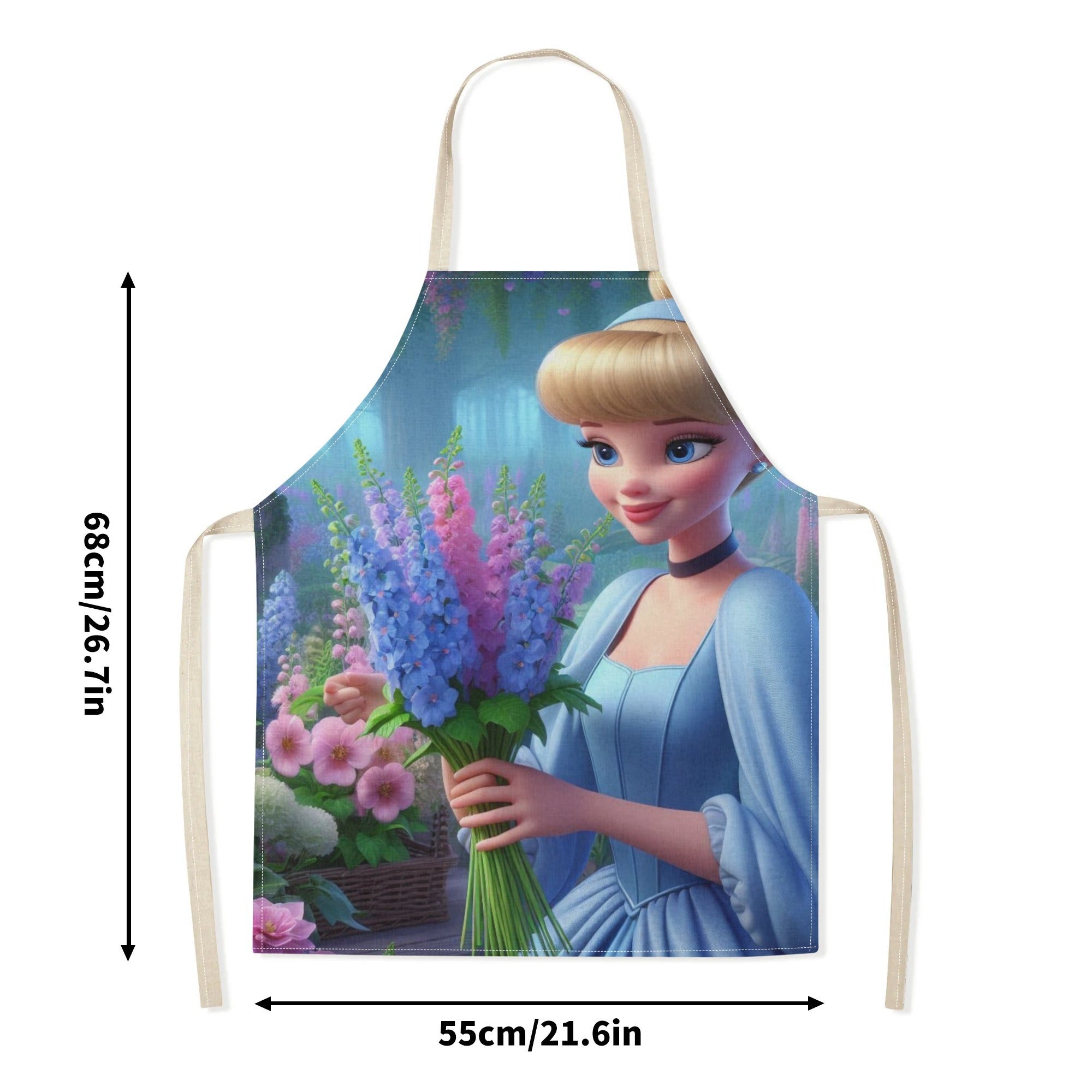 Waterproof Apron with Elsa Cartoon Design for Kitchen Restaurant Home Use