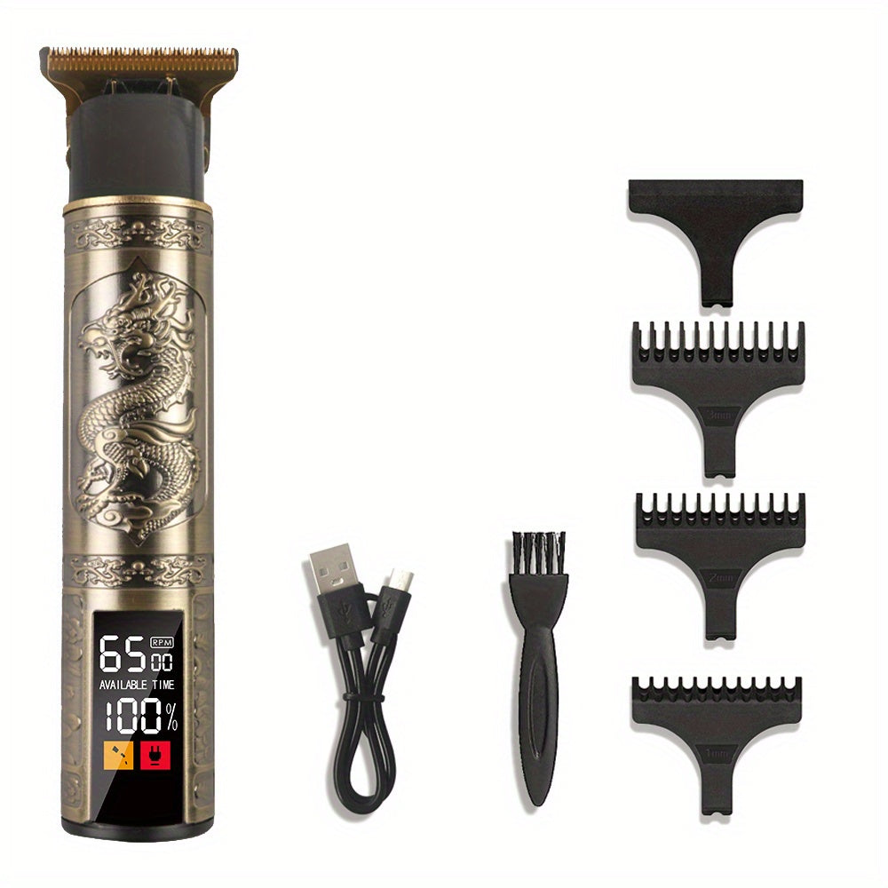 Zaryadlanadigan T-shaklidagi pichoq soch kesgichlari, USB zaryadlash, uyda ishlatiladigan simsiz trimmer.