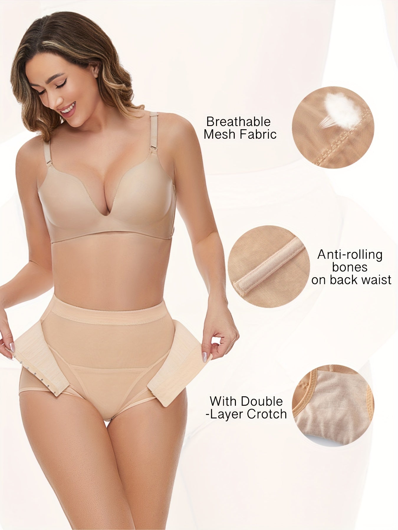 High-Waist Shaping Panties Tummy Control Butt Lift Breathable Polyester Women’s Underwear