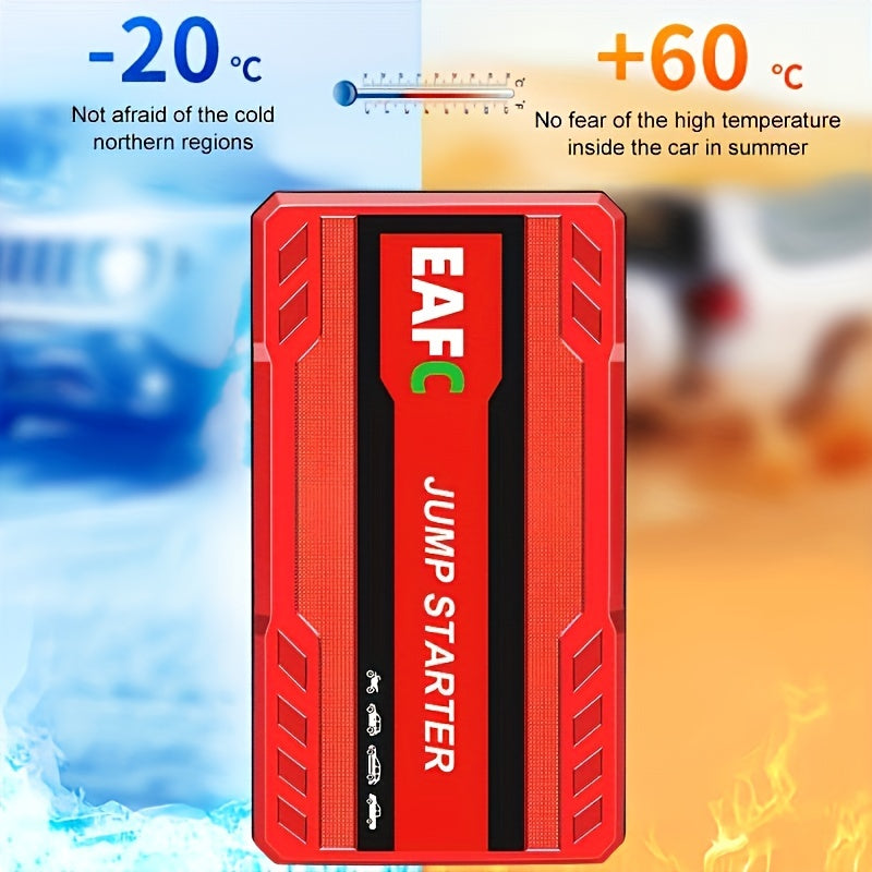 Portable Car Jump Starter with LED Light Supports Gasoline Cars Up to 3.0L