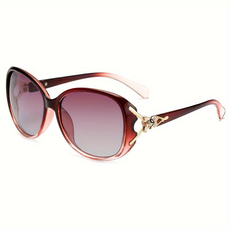 Women's Polarized Fashion Glasses Oval Frame UV Protection Rhinestone Detail