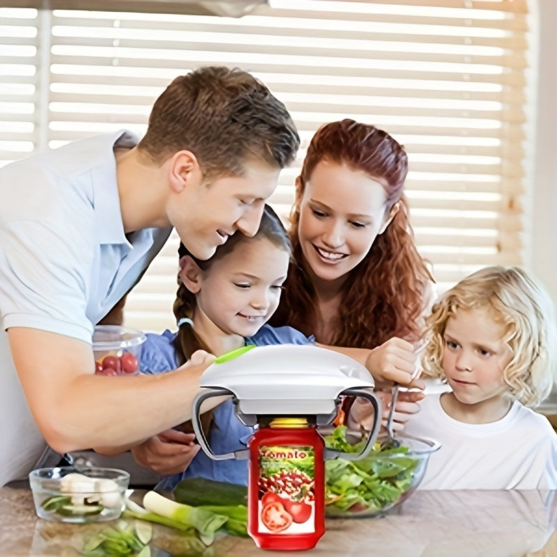 Electric Can Opener Battery-Powered Hands-Free Jar Opener Durable ABS Kitchen Tool