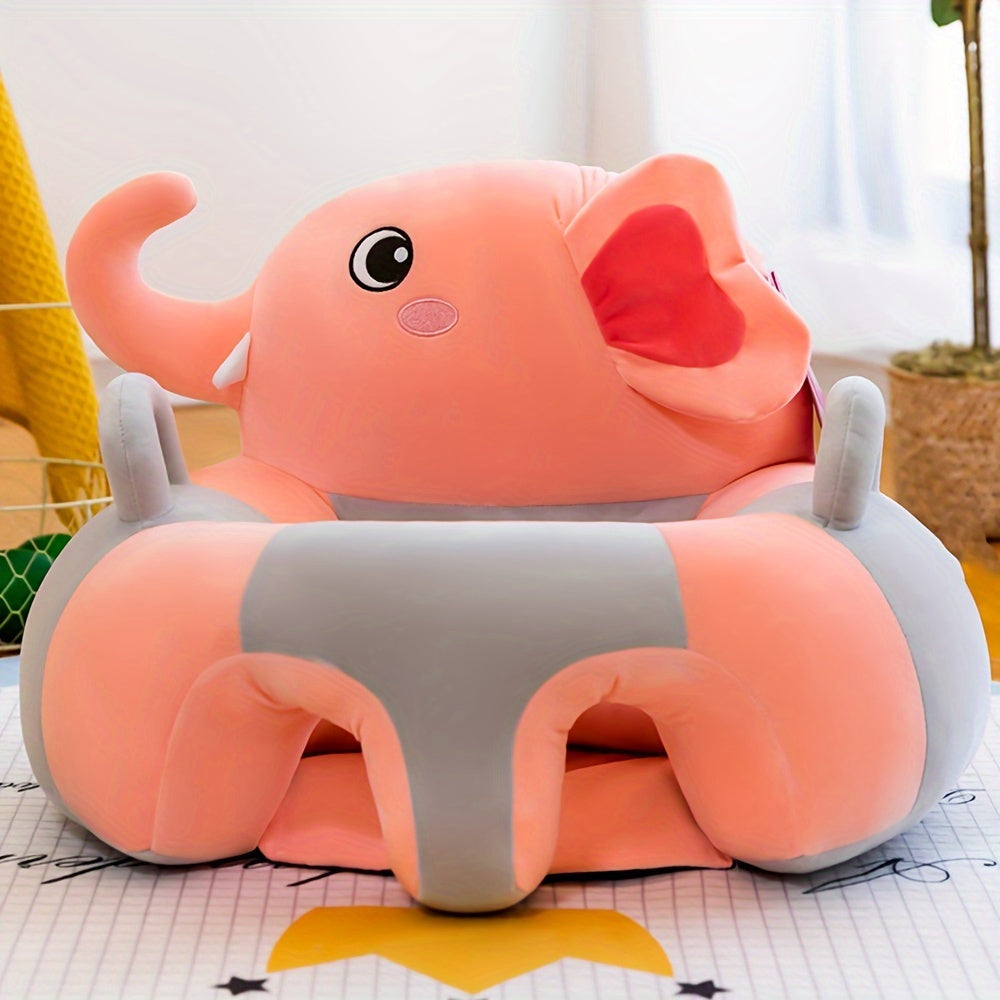 Kids' Animal-Shaped Learning Chair Plush Floor Seat for Posture and Hip Growth Ages 4 Months to 14 Years Orange Grey Pink Blue