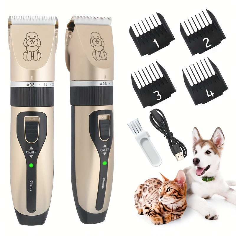 Pet Grooming Kit Cordless Quiet Hair Trimmer for Cats and Dogs USB Rechargeable
