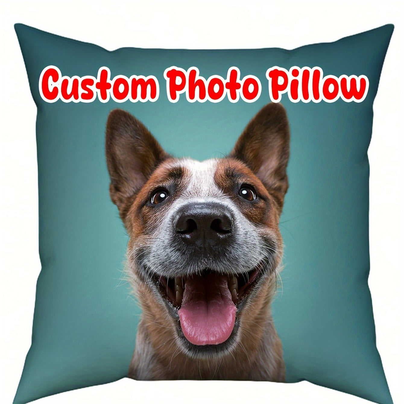 Personalized Polyester Pillowcase for Couples Kids Pets and Friends Single-Sided Print Knit Fabric Mixed Color Home Decor