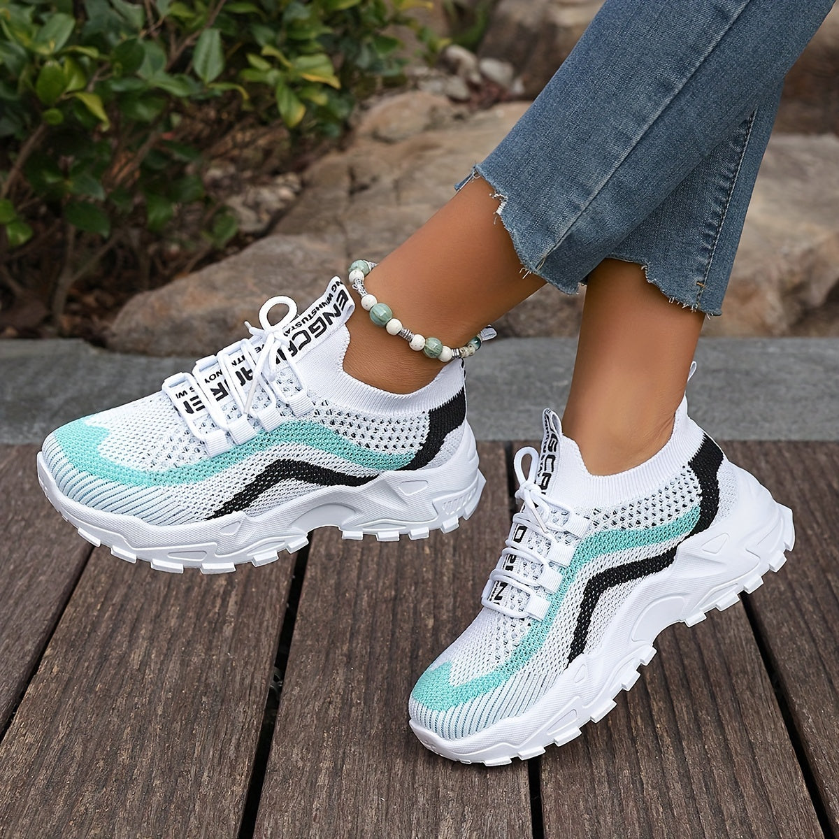 Women's Mesh Platform Sneakers Casual Low Top Tennis Shoes Plus Size