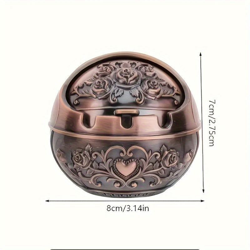 Vintage Rose shamollatib bo'lmaydigan tutunchoq qopqog'i bilan, alloy po'lat, portativ, gul naqsh