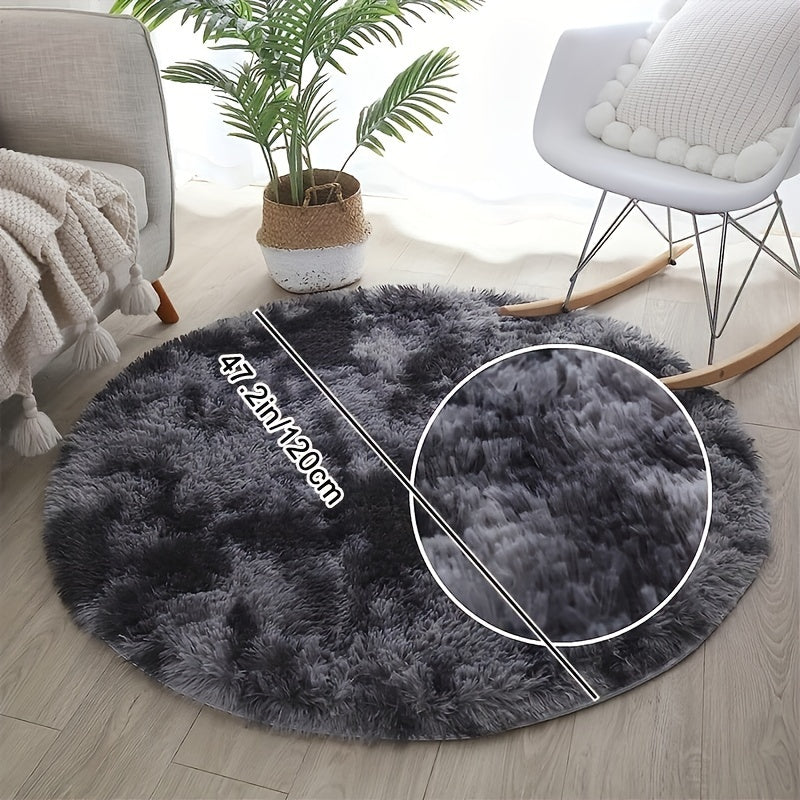 Круглый большой ультрамягкий плюшевый ковер - нескользящий и водонепроницаемый ворсистый коврик для гостиной, спальни, детской, игровой комнаты и общежития. Идеальное украшение комнаты для подростка - Декор комнаты (10,16 см X 10,16 см)