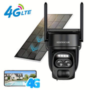 1080P Солнечная уличная камера видеонаблюдения 4G LTE с ночным видением, обнаружением движения, PTZ, двусторонним звуком, SD-картой и облачным хранилищем