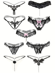 Women's Low Waist Sexy Thongs 9-Piece Set Comfortable Underwear