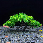 Artificial Aquarium Decoration Lifelike Banyan Tree with Green Leaves 12.7cm