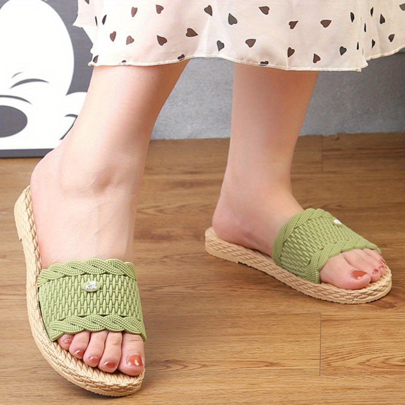 Women's EVA Flat Sandals Open-Toe Slip-On Summer Beach Shoes