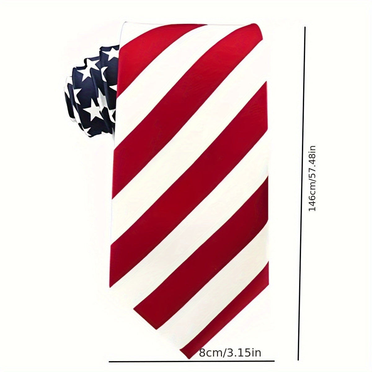 Men's Patriotic Red White Blue Striped Necktie for Formal Occasions