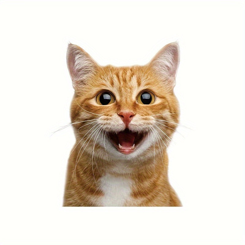 Cute Cat Window Sticker 8Mil PVC Self-Adhesive Decor for Glass Fridge Bathroom