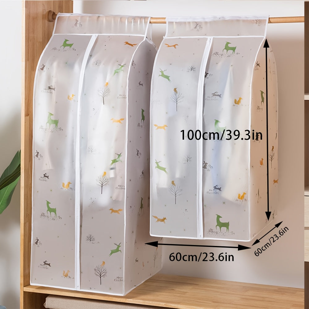 Garment Bag for Hanging Clothes Suit Coat Cover PEVA Material Semi-Transparent Closet Storage Protector