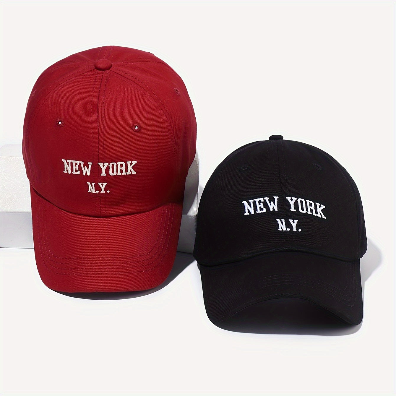 2 dona YANGI YORK N.Y. tikilgan beysbol shlyapa to'plami, ochiq havoda dam olish ta'tillari uchun mukammal