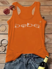 Женская майка большого размера с камнями, повседневная с круглым вырезом и геометрическим узором