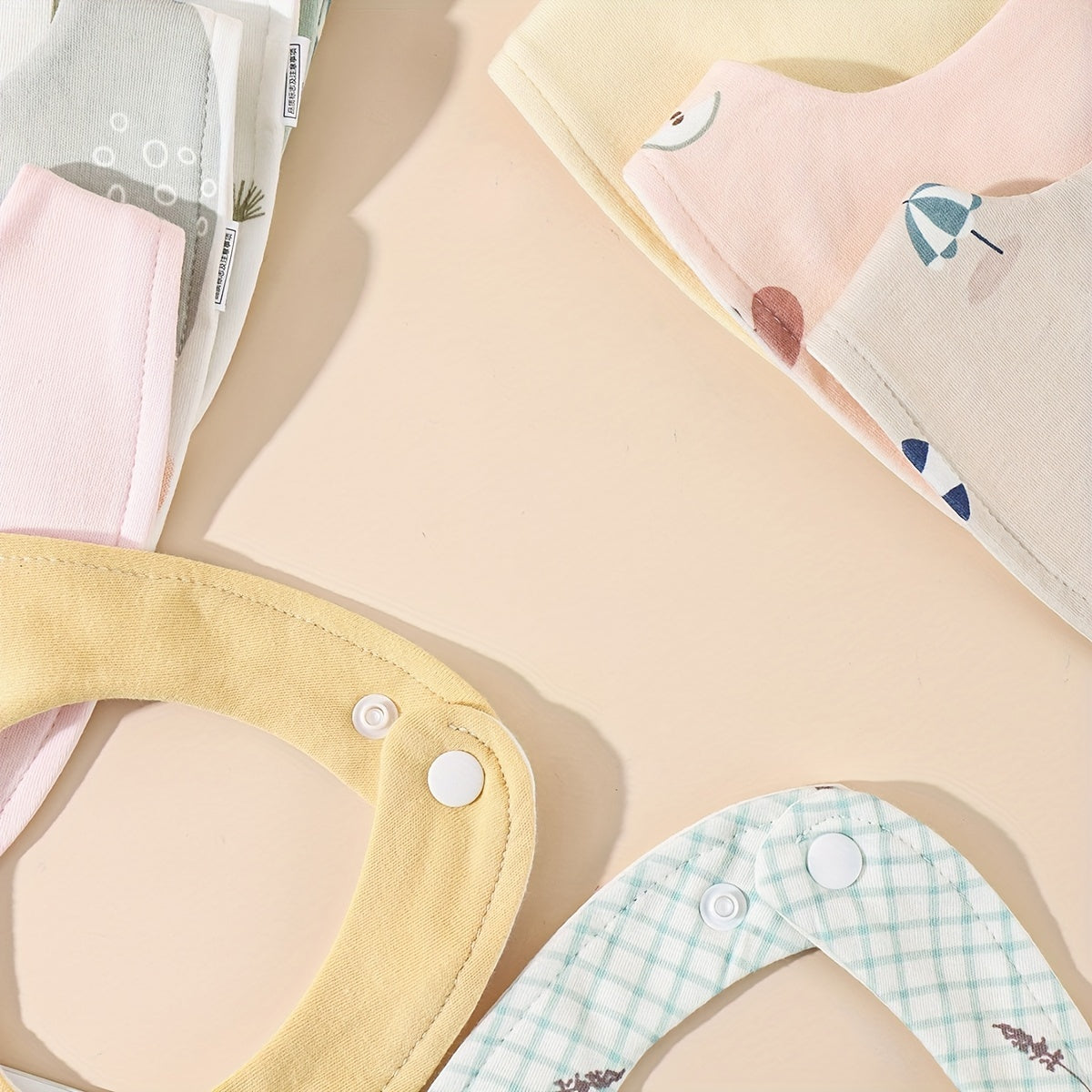 Set of 3 Waterproof Kids Feeding Bibs U-Shaped Durable Boys Girls Snap Closure