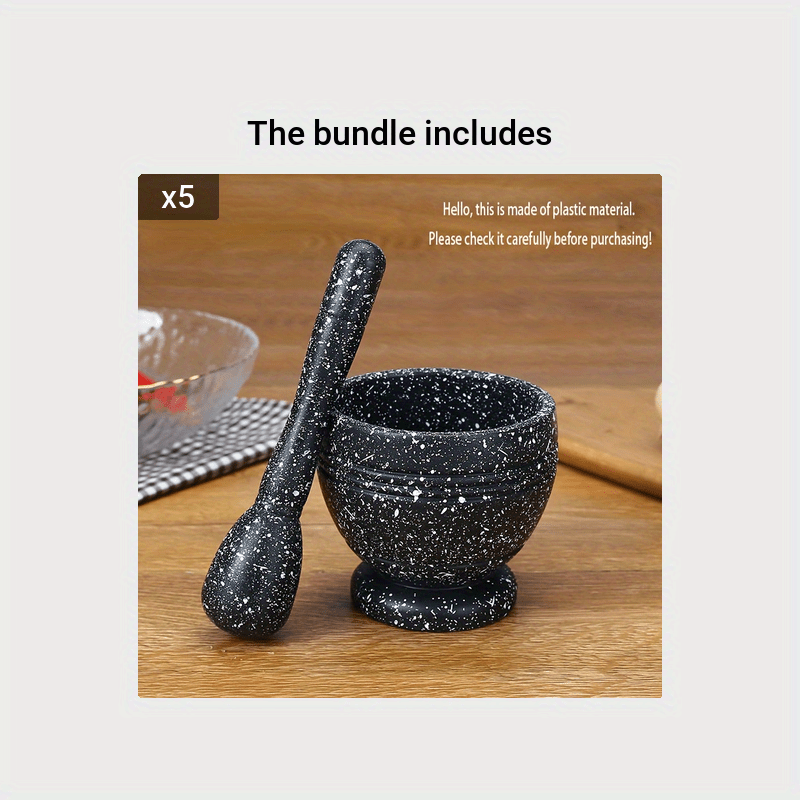 Kitchen grinding bowl set food grade PP versatile for crushing garlic vanilla pepper spices cereals