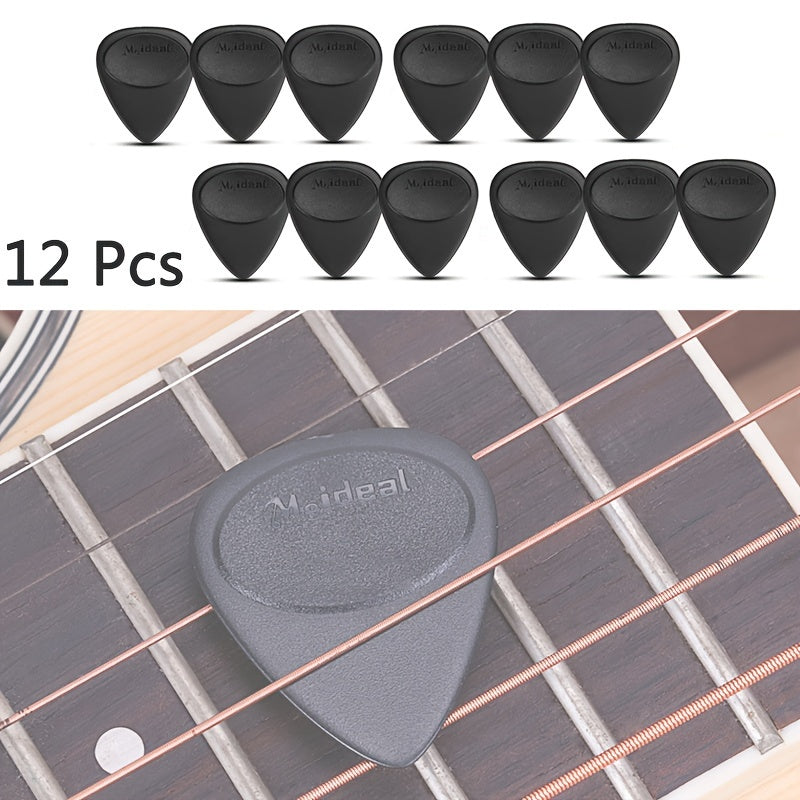 6/12/20 Pcs Guitar Picks ABS Anti-slip Particles 0.7mm Thickness Black