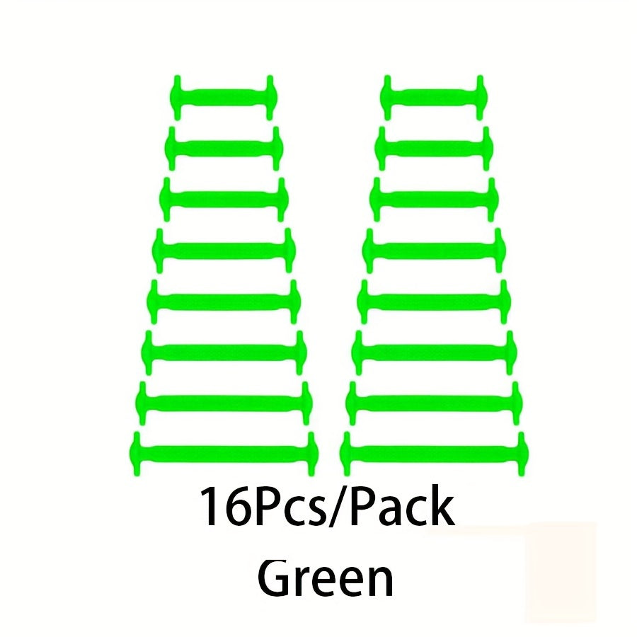 16pcs High Elastic Silicone Lazy Shoelaces for Sneakers, No-Tie, Convenient