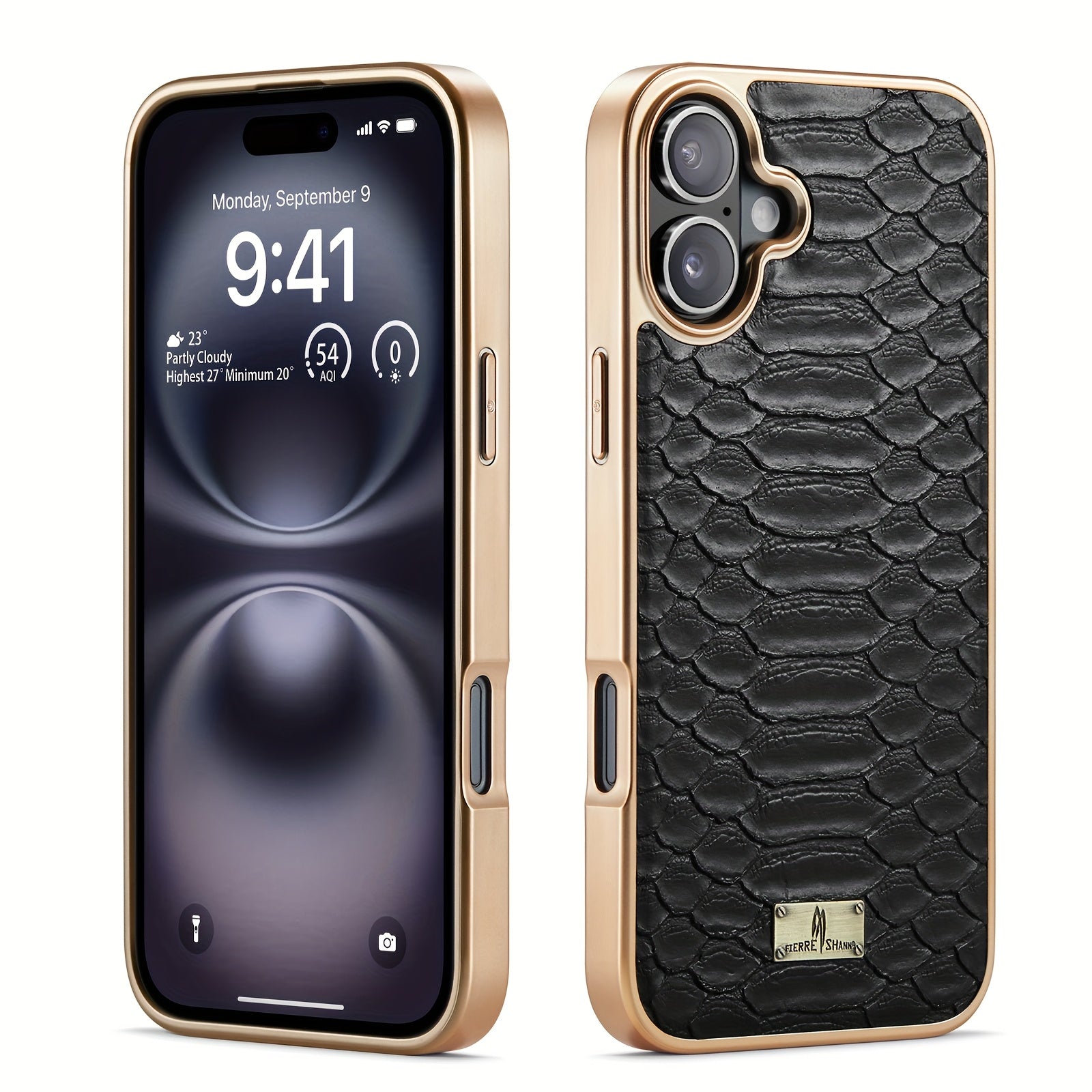 Faux Leather Retro Phone Case for iPhone 11-15 with 360° Anti-Fall Protection and Air Cushion Design