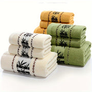 Bamboo Fiber Bath Towels Set 3 Pieces Absorbent and Soft for Men Women