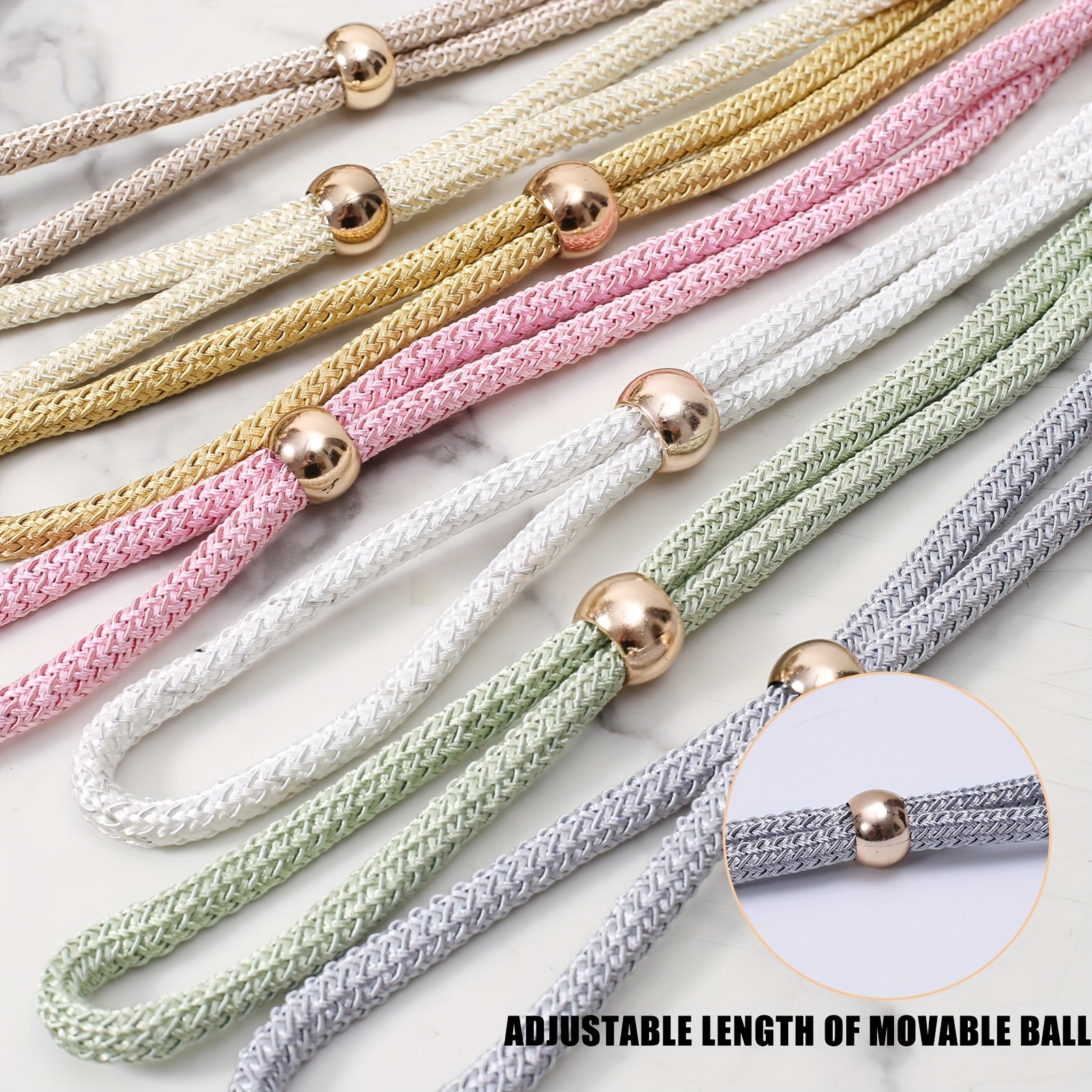 Set of 2 Modern Polyester Elastic Tiebacks for Thick Curtains, Adjustable Window Decor