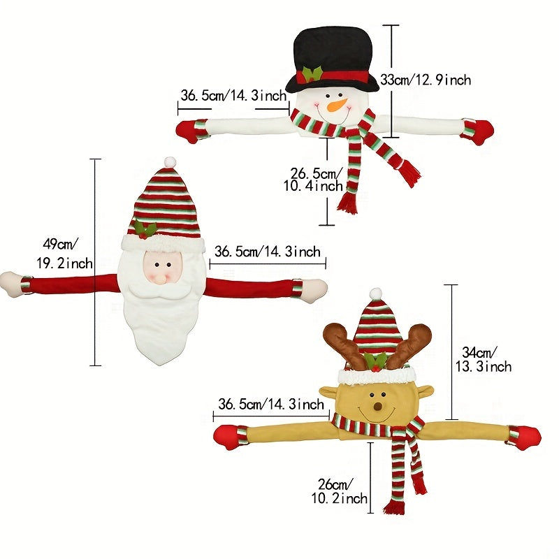 Christmas Decorations Snowman Star Tree Topper Felt Hat Pendant