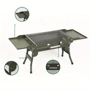 Set de parrilla portátil de carbón plegable para exteriores con herramientas