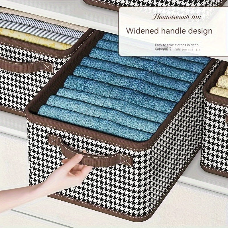 Организация весеннего гардероба - складной органайзер для хранения в гусиную лапку с картонной поддержкой для многокомпонентной одежды, нижнего белья и носок