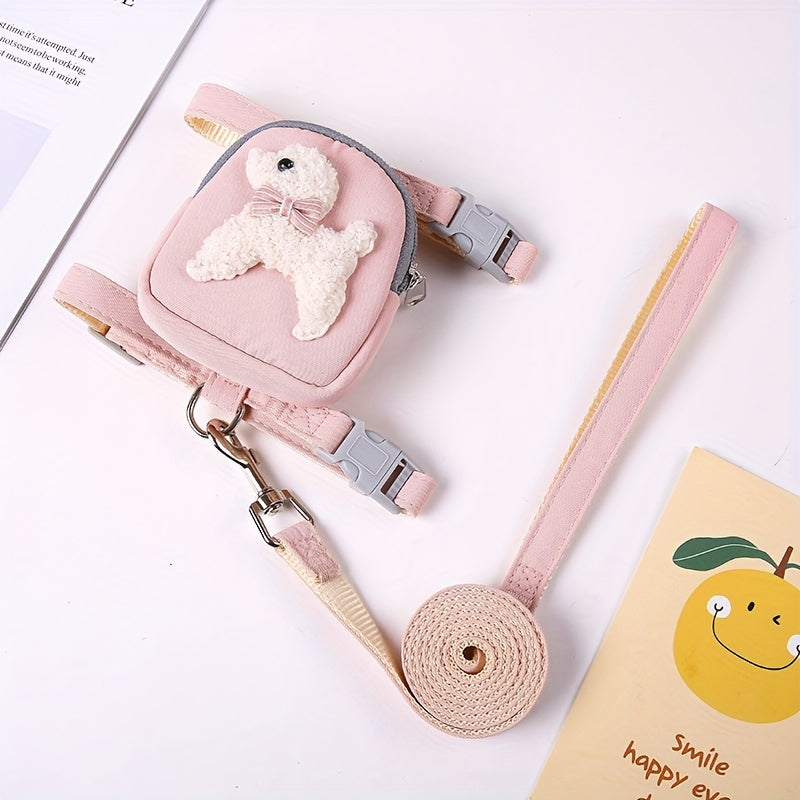 Nylon Pet Backpack for Cats and Small Dogs with 3D Animal Design and Adjustable Chest Strap