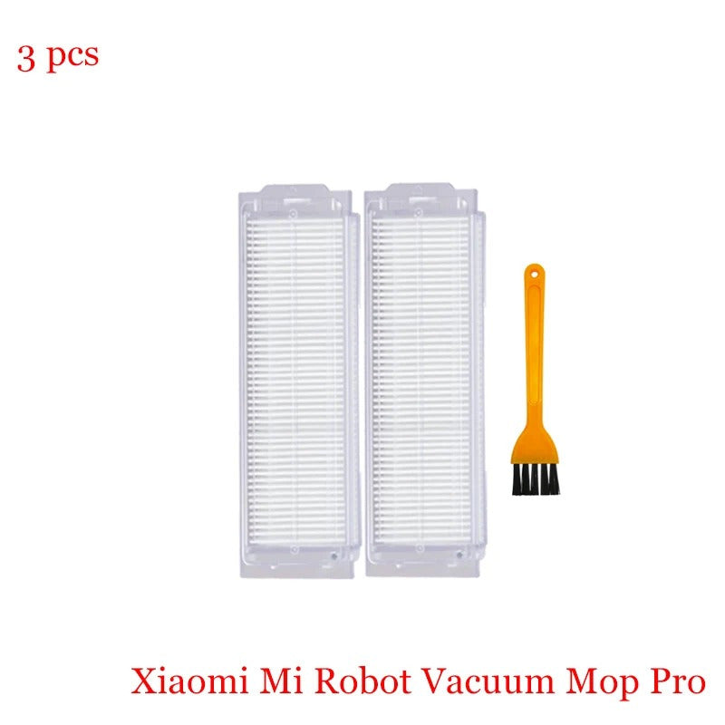 Xiaomi Mi Robot Vacuum uchun HEPA Filtri 3-Paket, Mijia STYTJ02YM, Conga 3490, Viomi V2 Pro, V-RVCLM21B, V3, XMSTJQR2S, Proscenic M6 Pro, MGTEC TWINBOTH, S9 bilan mos keladi - Plastik Pol Ulanish Filtrlari va Tozalash Cho'tkasi kiritilgan