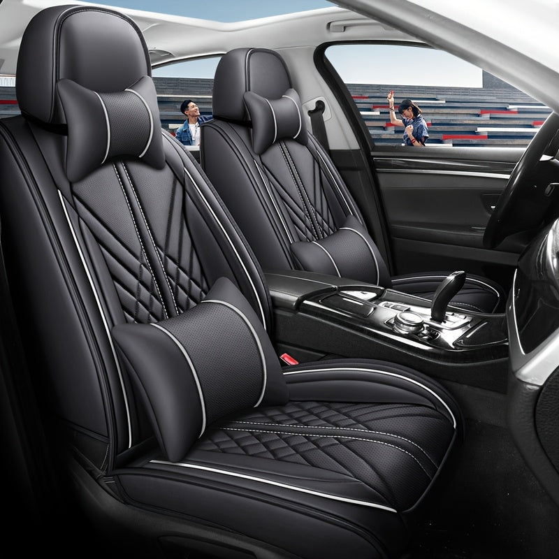 Universal PU Leather Car Seat Cover for All Seasons Wear-Resistant and Anti-Stain