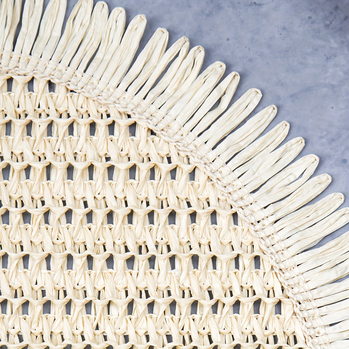 Individual de yute redondo con flecos, tapete rústico de granja para mesa, para comer en interiores y exteriores