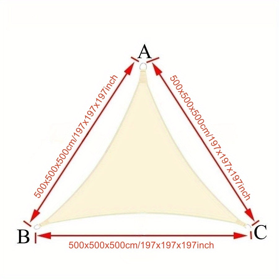 Triangle Sun Shade Sail Beige Polyester UV Protection for Outdoor Patio Garden Yard