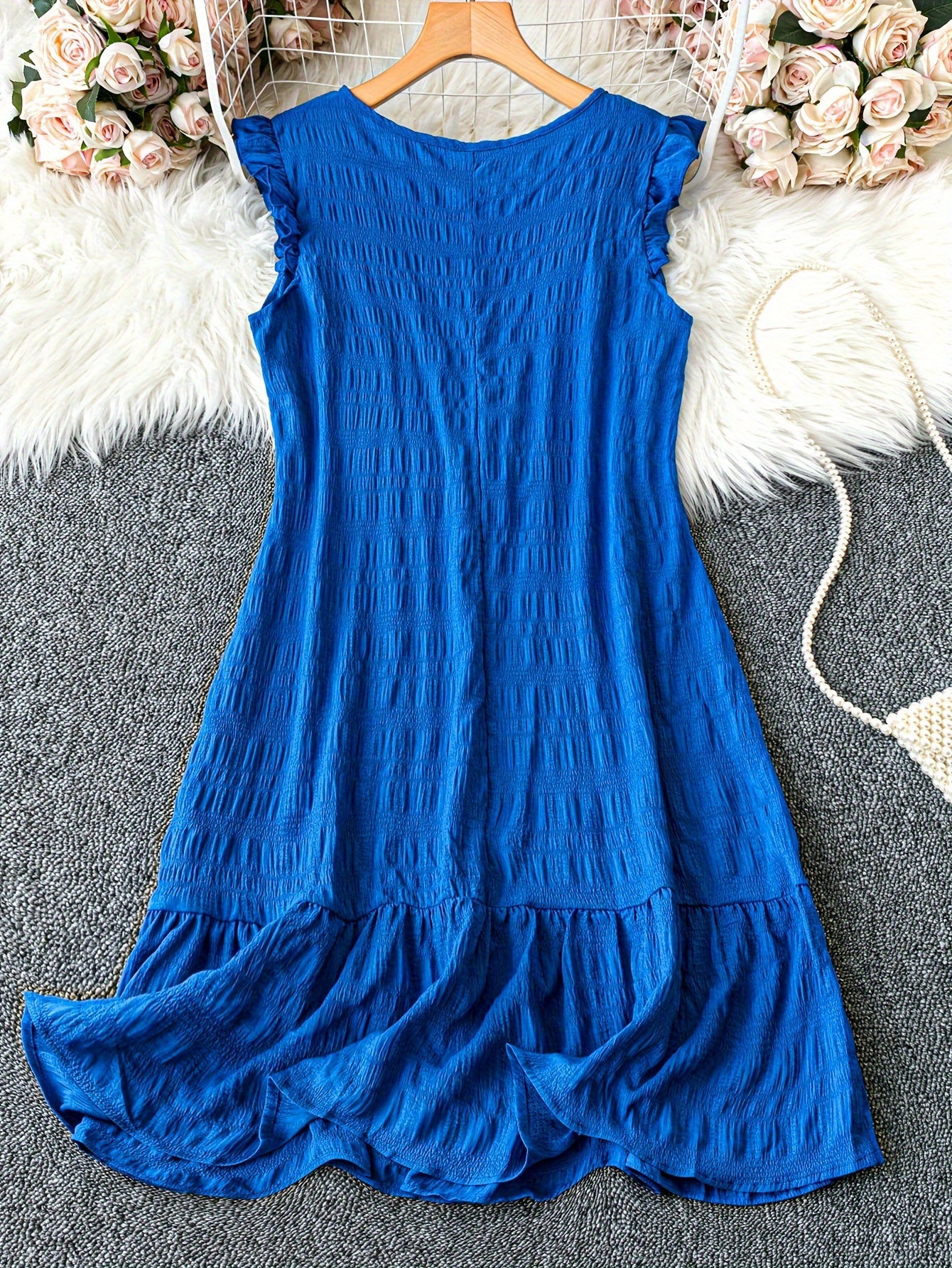 Plus Size Ruffle Hem Tank Dress Sleeveless Casual Summer Dress for Women