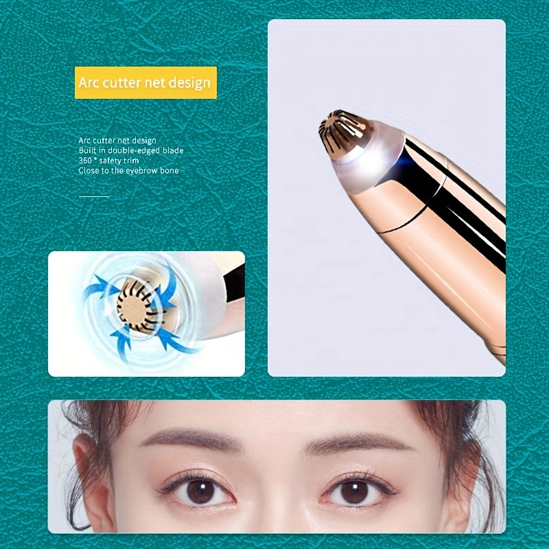 Rechargeable Electric Eyebrow Trimmer for Women with LED Light Compact Personal Grooming Tool