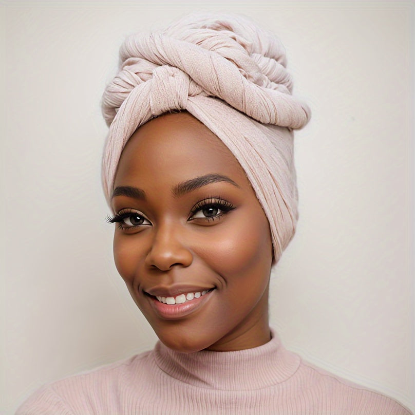 Women’s Cotton Shawl Hijab Sun Protection Wrinkle-Free Solid Color