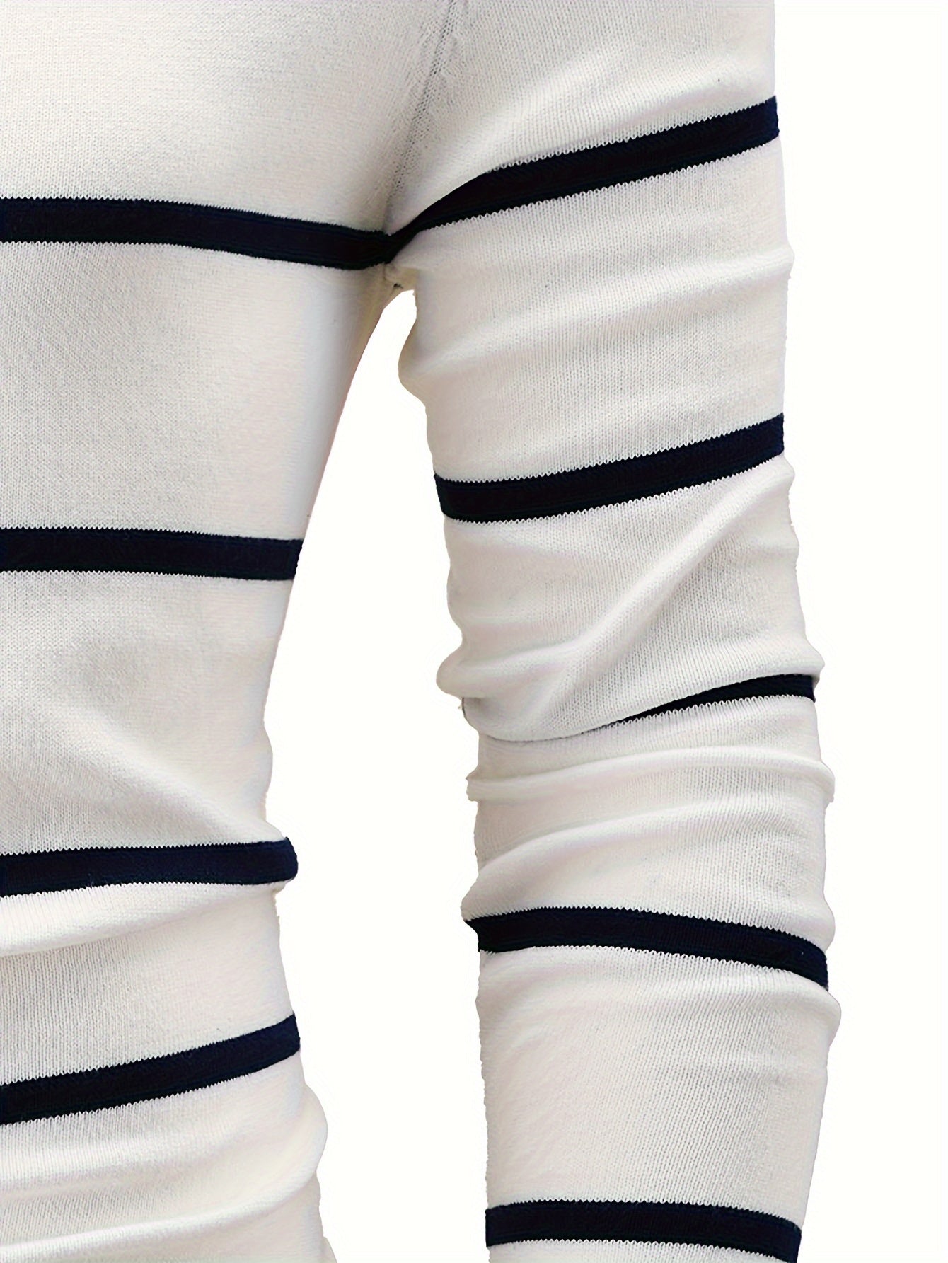 Мужской полосатый хлопковый свитер с круглым вырезом для повседневной осенне-зимней носки