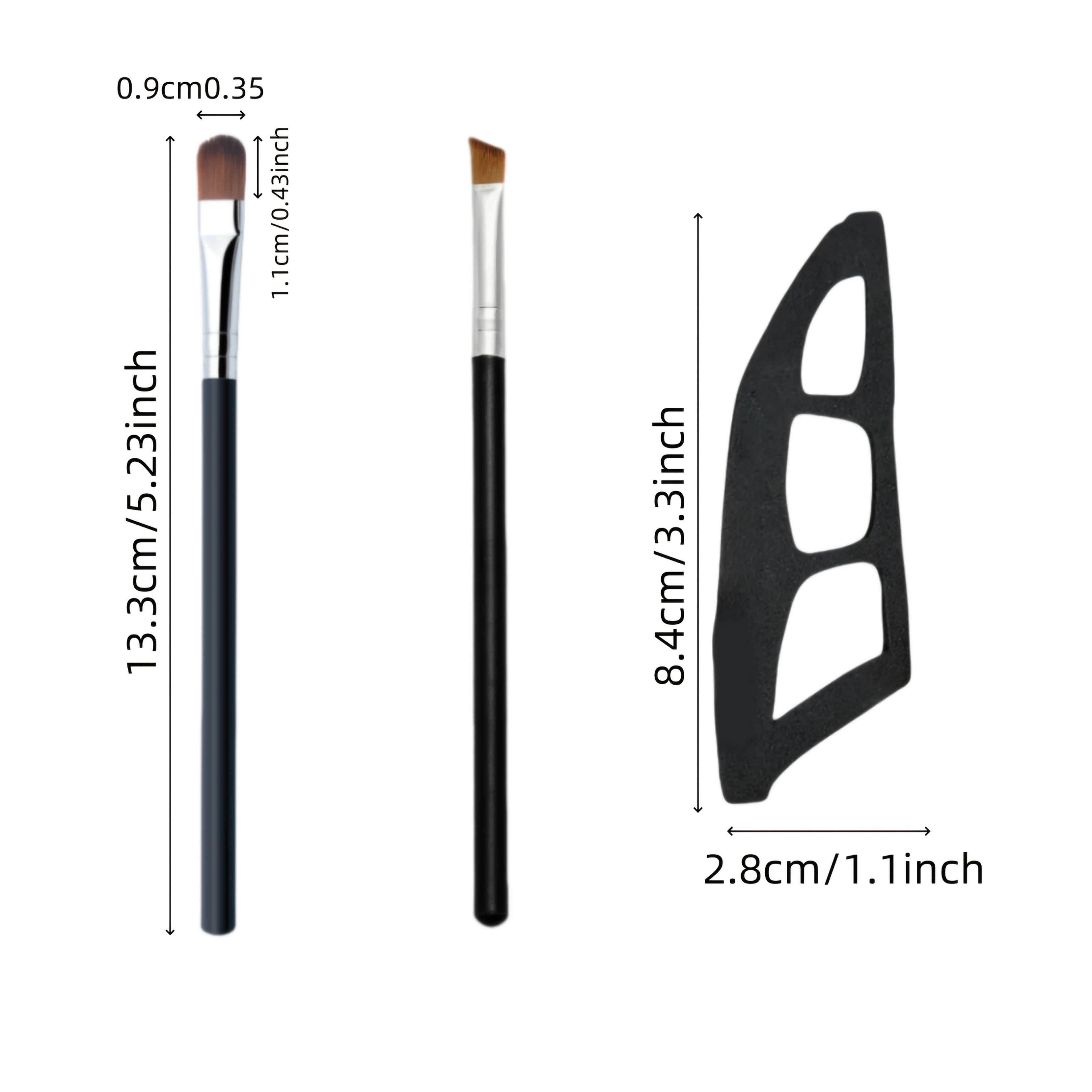 Ayollar uchun ko'zoynak cho'tkasi to'plami, boshlovchilar uchun shablonlar va qoliplar bilan