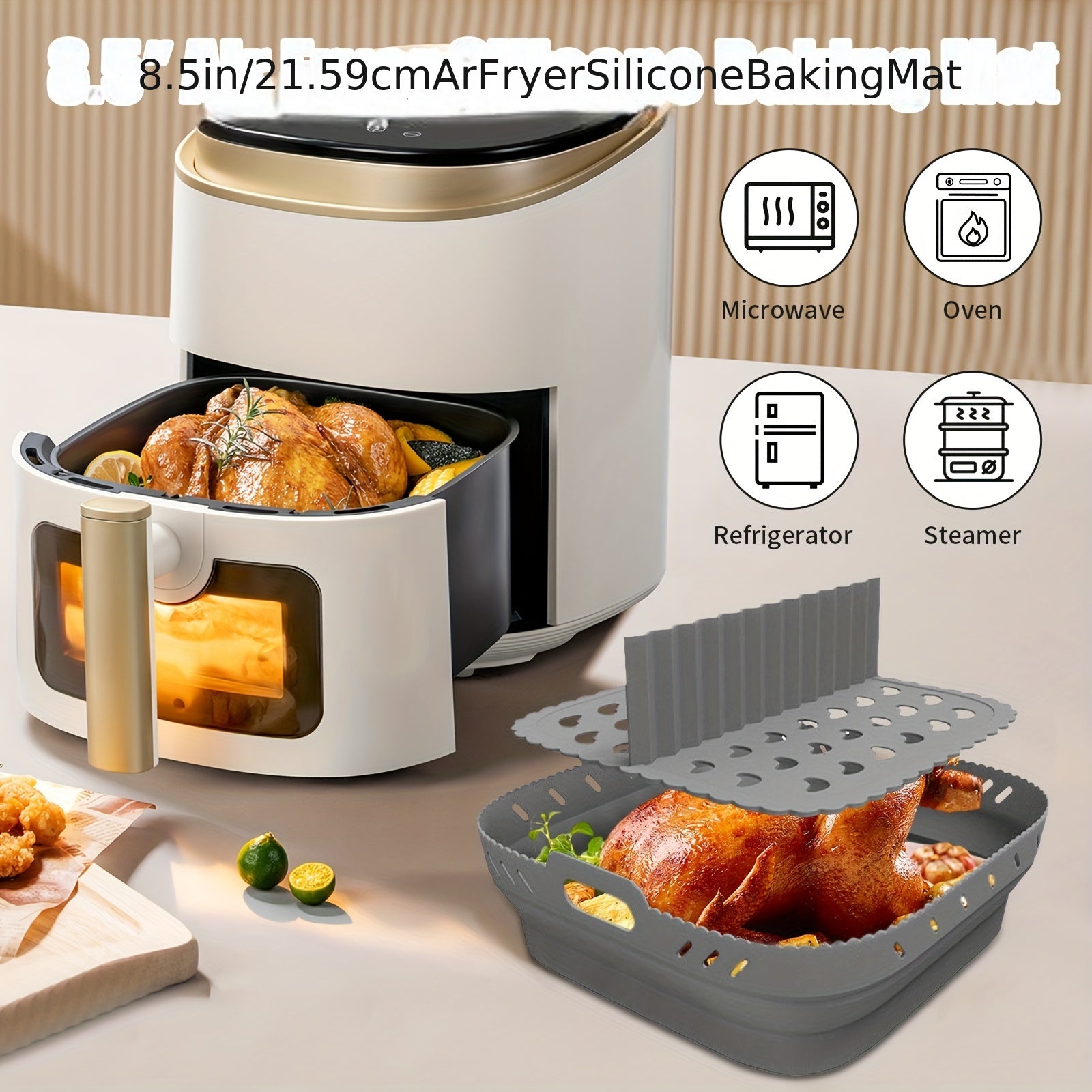 8,5-дюймовая силиконовая противень для выпечки с антипригарным покрытием, устойчивое к высоким температурам, легко очищается, кухонное выпекание