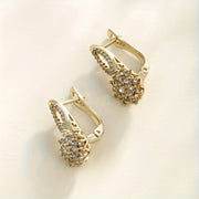 Ayollar uchun Zirkoniyali Qor Yulduzi Dizayni bilan qimmatbaho oltin bilan qoplangan halqa taqinchoqlari