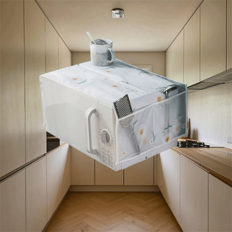 PE Material Refrigerator Cover Dust-Proof Scratch-Resistant Daisy Butterfly Design Appliance Protection